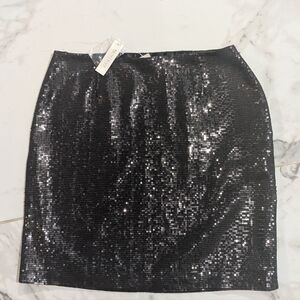 White House Black Market Shimmering Black Pencil  Mini Skirt